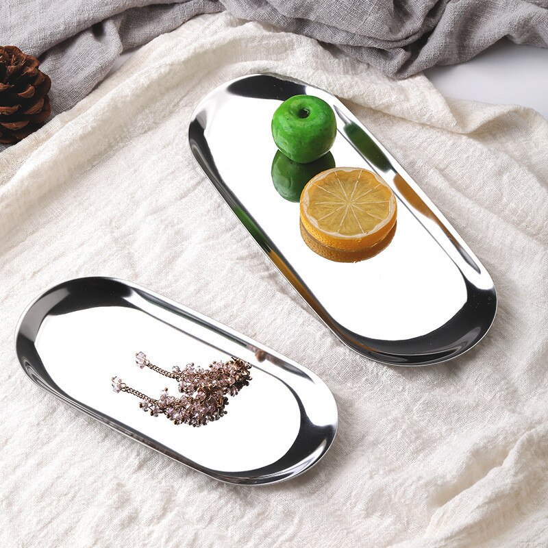 Styl skandynawski złoty talerz ze stali nierdzewnej talerzyk deserowy nakrętka ciasto owocowe taca przekąska wózek kuchenny Zachodni stek wózek kuchenny