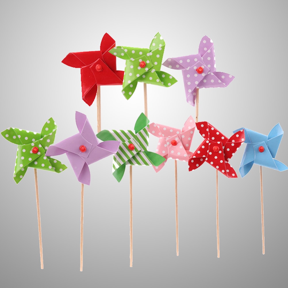 18 stk dejlig mini plast vindmølle pinwheel vind spinner børn legetøj have græsplæne fest dekor legetøj til drenge piger baby