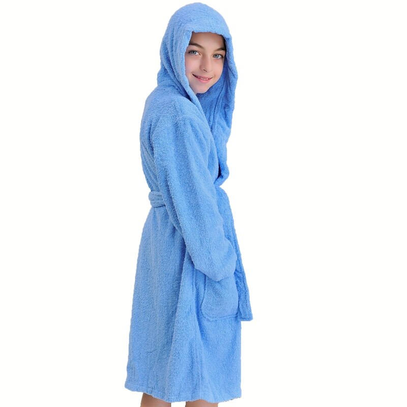 baby badekåpe låve badekåper til takrenne jenter pyjamas håndkle fleece hette bebe Strand nattøy låve klær vinter sommer: Blå / L