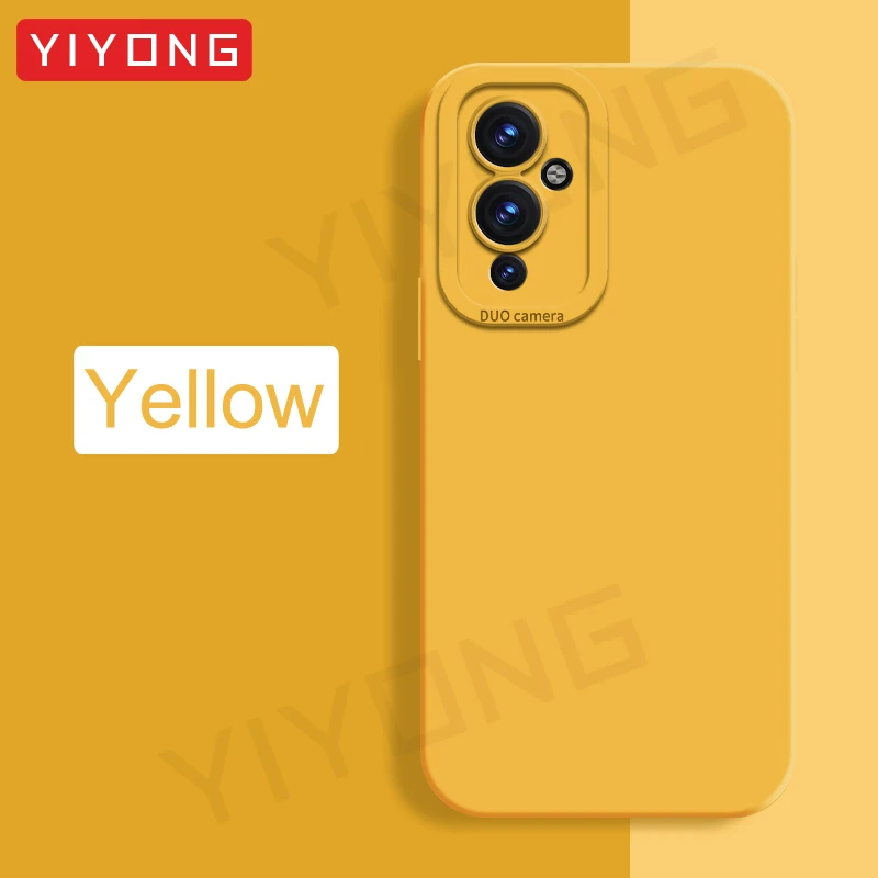 per OnePlus9 Custodia YIYONG coperchio morbida in silicone liquido setoso per OnePlus 9 pro 9R 9RT uno più 10 pro OnePlus10 pro Custodie per telefoni: Della tela di canapa / giallo