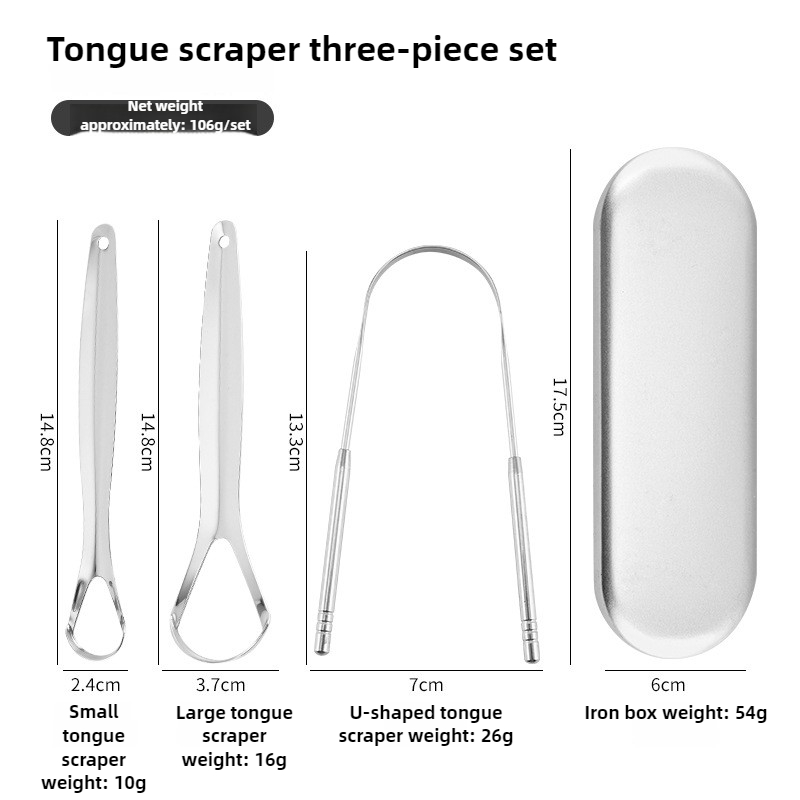 1/2 st återanvändbara tungskrapor i rostfritt stål, användbara för tungrengöring, fräsch andedräkt, rengöring av belagda tungor, munhygienvårdsverktyg: Guld-