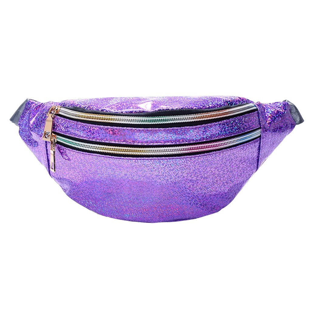 Ocean Blue Sequin Bag Women Crossbody Bags Sport Shoulders Bags For Women Waist Packs Waist Bag Phone Holder Outdoor G3: Gray