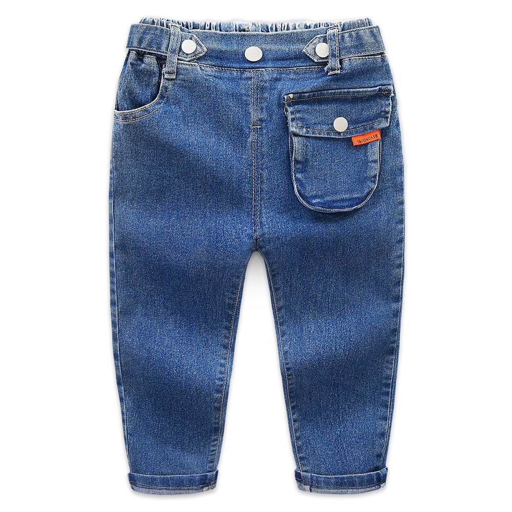 KEAIYOUHUO-ropa para bebés, pantalones vaqueros azules elásticos para niños, pantalones largos de estilo occidental para niños de 8 años