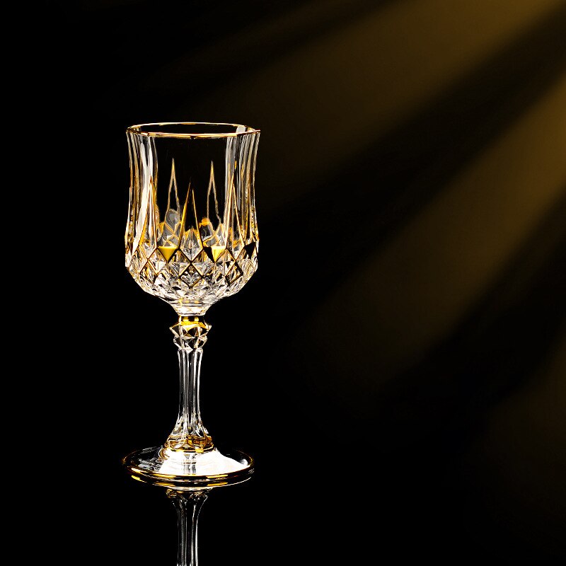 Gold Luxury Wine Glass Wine Champagne Goblet European Style Exquisite Household Bar Crystal Whiskey Glasses Hand Blown Cups