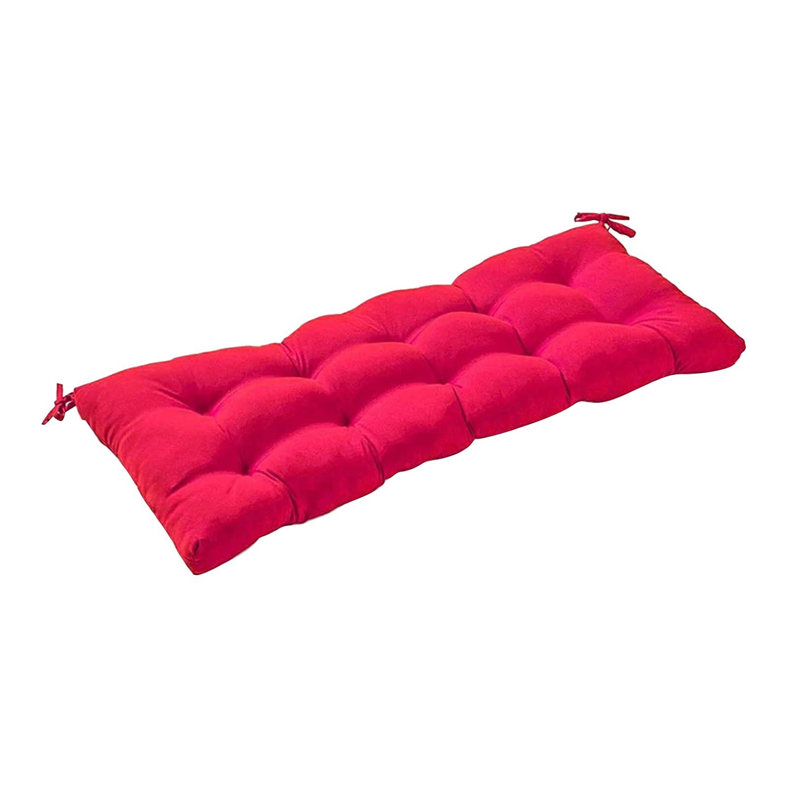 4# Soft Bench Cushion With Fixed Tie Long Rectangular Swing Cushion For Lounger Garden Furniture Lounger Solid Coussin Cojines: Red 