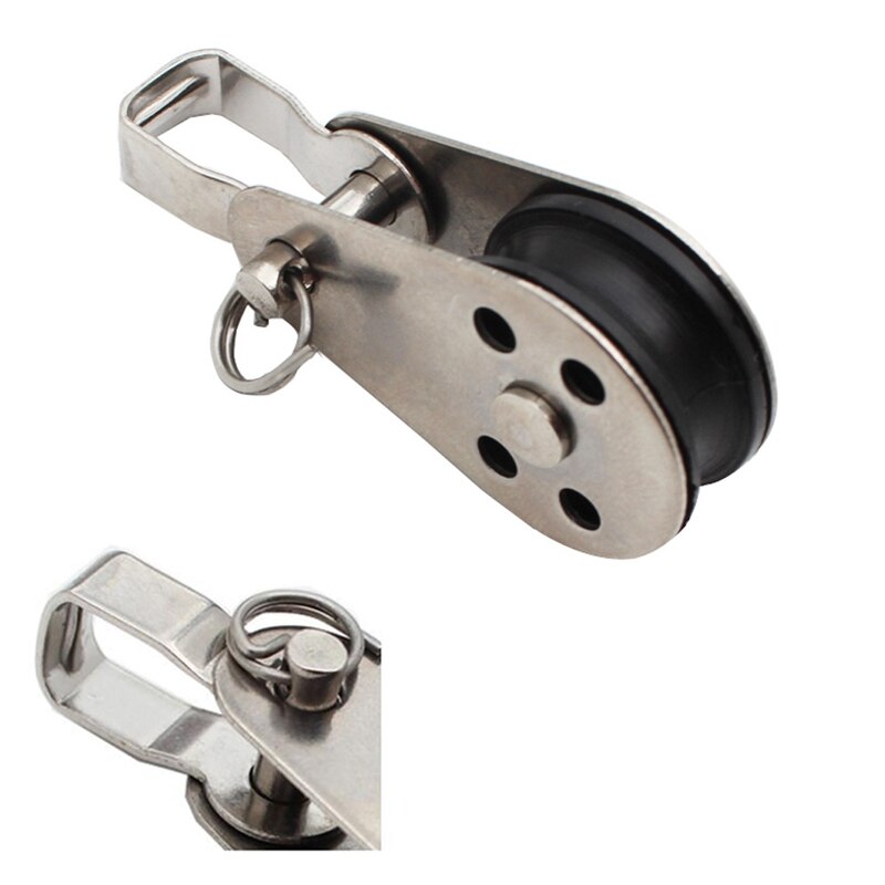 5 stk / sett rulle i rustfritt stål 25mm metalltråd tau kran remskive blokk hengende metalltråd slepehjul