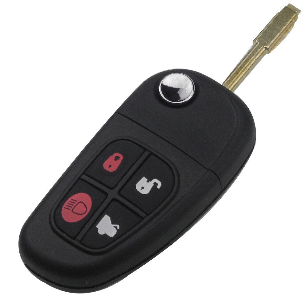 Jingyuqin Afstandsbediening Gewijzigd Vouwen Flid 4 Knoppen Autosleutel Case Cover Voor Jaguar XJ8 S Type X Type 2002