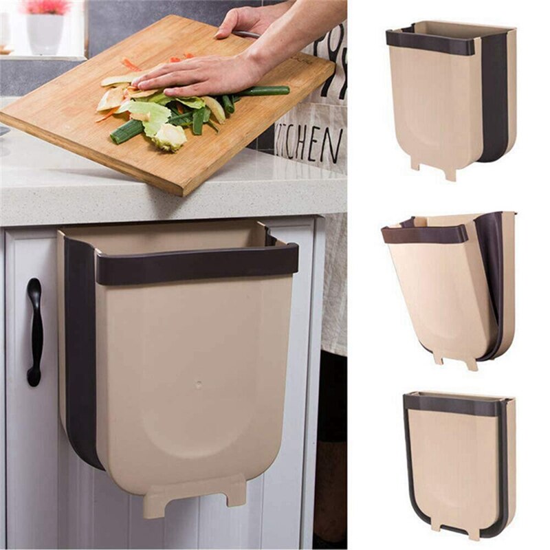 Draagbare Hangen Prullenbak Opvouwbare Mini Prullenbak Vuilnisbak Voor Opknoping Over Keuken Lade Kast Slaapkamer Badkamer