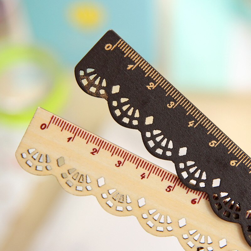 Long 15 cm Kawaii Cute Stationery Lace Wood Ruler ... – Grandado