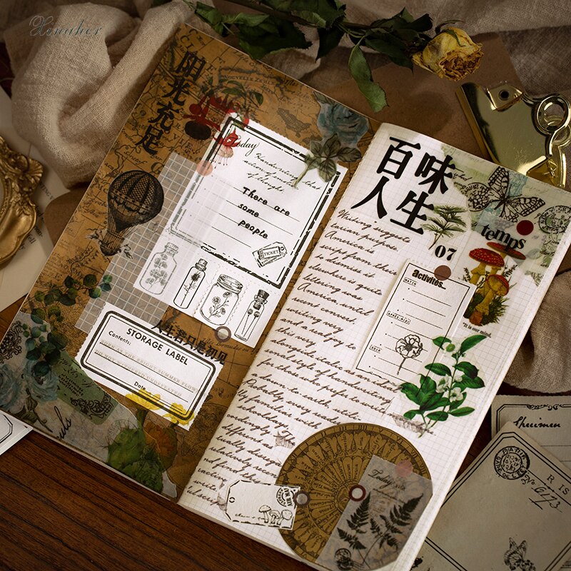 Multi-function notes Craft Paper Material Package DIY bamboo leaf Junk Journal Craft Photo Albums Decoration