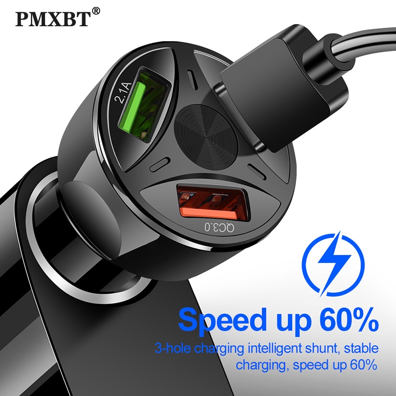 3 Poort Multi Usb Autolader Quick Charge 3.0 4.0 Universele Opladen Adapter Voor Iphone 11 X Samsung Mobiele Telefoon lader In Auto