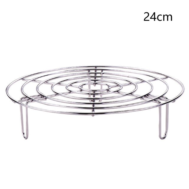 Pot Pan Cooking Stand Heavy Duty Round Durable Stainless Steel Pressure Cooker Steamer Rack Trivet Cookware: 24cm