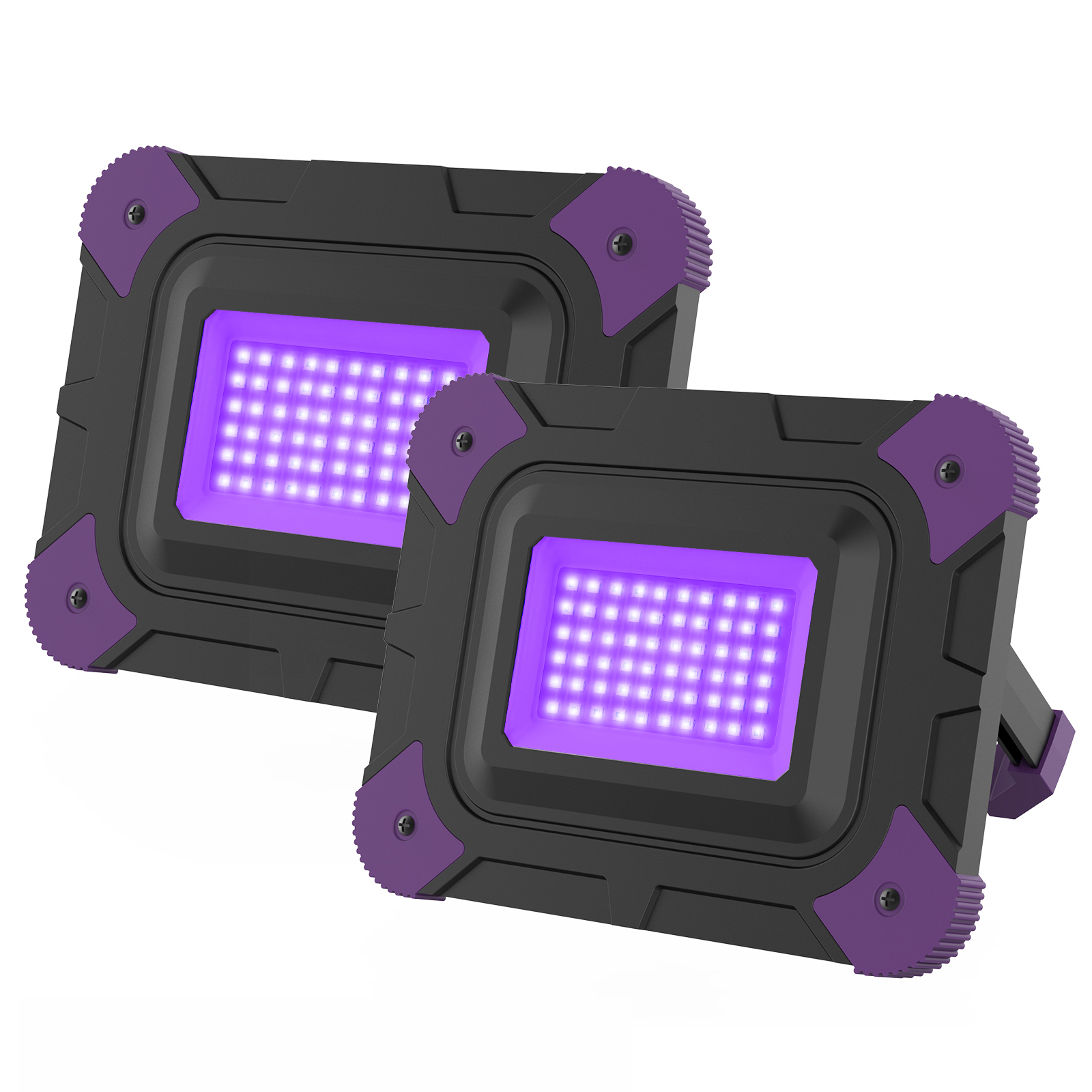 1/2 stk. led uv-svartlys arbeidslys scene-svartlys ultrafiolett flomlys til halloween, jul, dans, dj, diskotekfest: 9w