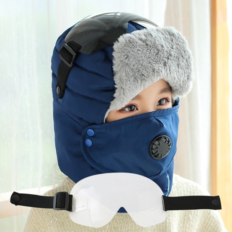 Women Neck Guard Leifeng Hat Outdoor Ski Windproof Winter Warm Earflap Unisex Face Scarf Snow Thick Windproof Riding Waterproof: YWAC1578-BL