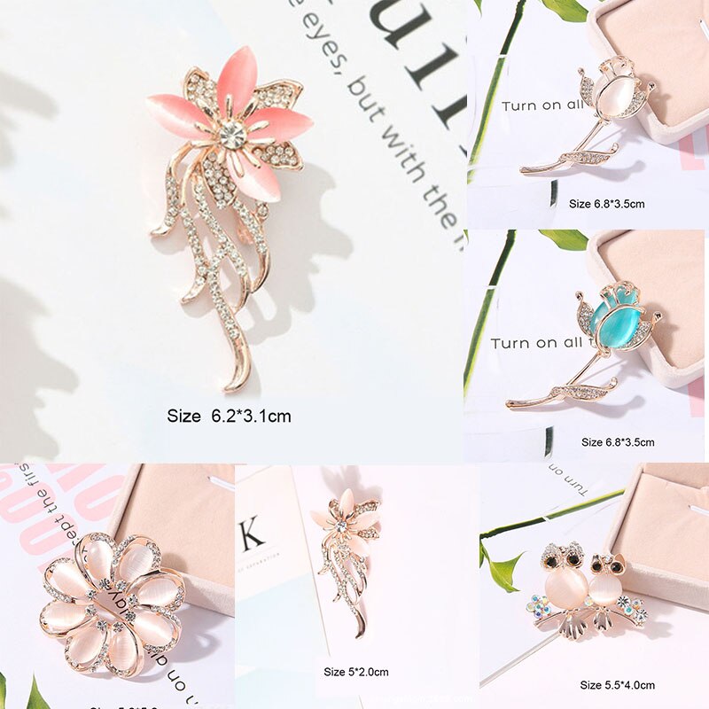 Broche fleur en pierre opale à la , accessoires de vêtement, d'anniversaire pour femmes, broche en strass