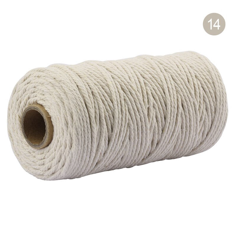 Cordon coloré 100% coton de 3mm, cordelette pour macramé artisanal, accessoire décoratif pour de mariage, 100 mètres/rouleau: color 14
