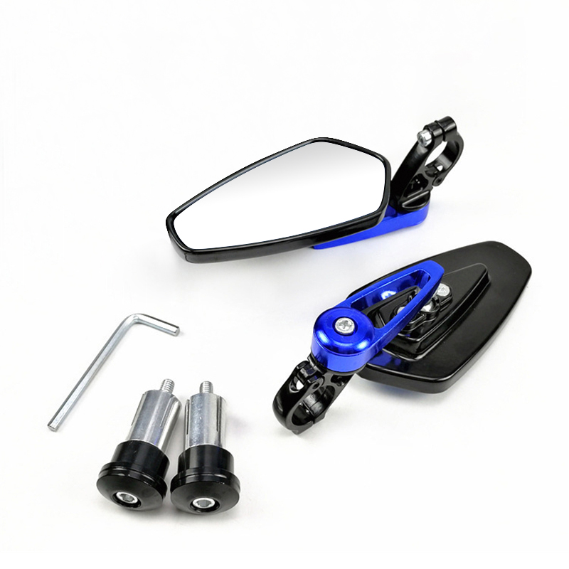 EAFC 1 paio 7/8 "22mm specchietti retrovisori moto universale Scooter Bar End manubrio specchio specchietto retrovisore accessori: Blu