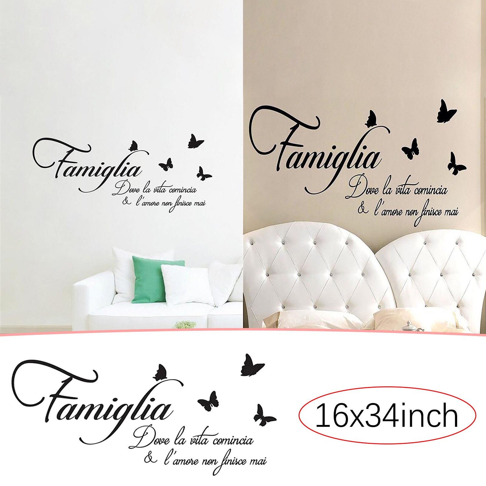 Engels Spreuken Vlinder Muurstickers Woonkamer Slaapkamer Decoratie Stickers Decals Art Engels Alphbcet Stickers Behang