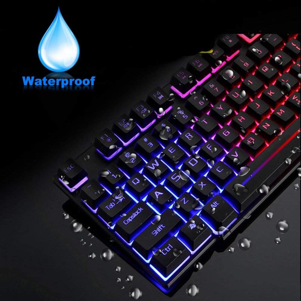 Keyboard Mouse Combos With Mouse Pad Mechanical Keyboard Blue Black Switch 82-Keys Backlit Gaming Keyboard For PC Laptop