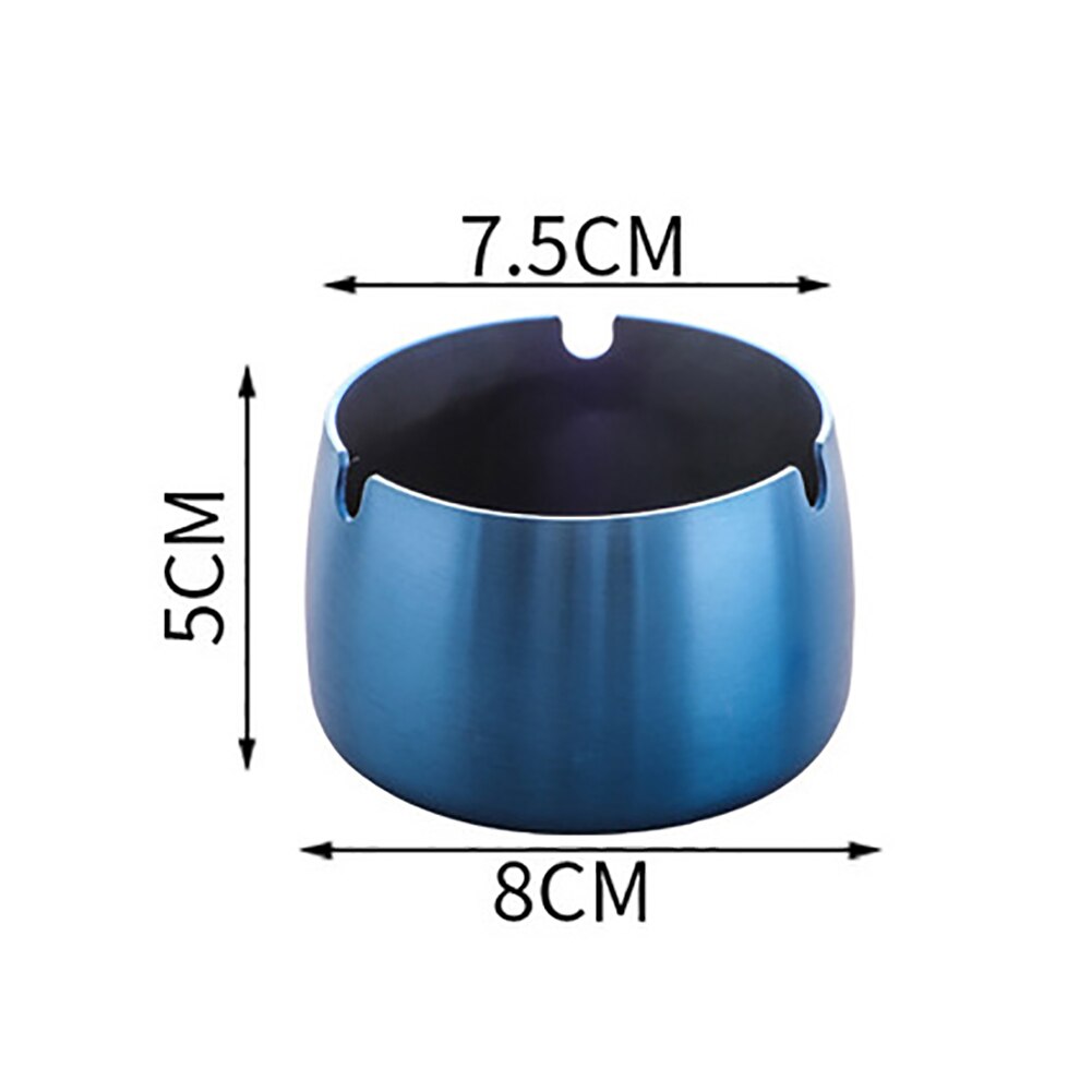 Round Durable Ash Tray Stainless Steel High Temperature Resistant Ashtrays Desktop Ash Holder Ash Tray Smoking Accessories
