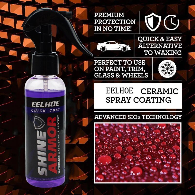 120ml Quick Ceramic Spray Coating for Car Polish Wax. Waterless Car Wash Polish Mirror Shine Hydrophobic Polymer Paint Sealant