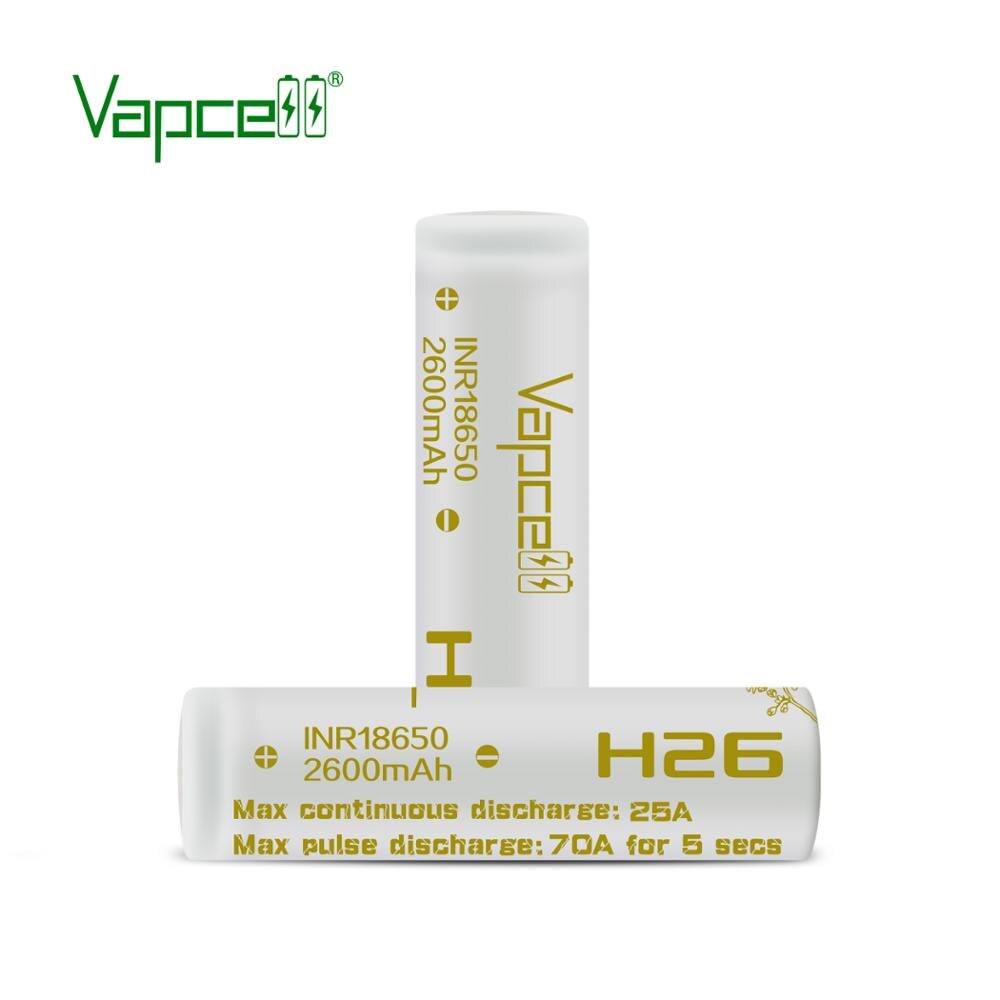 Vapcell 18650 2600mAh 25A H26 Rewrap molicel p26a beats VTC5A equal VTC6A/20S 3.7v li-ion rechargeable batteries