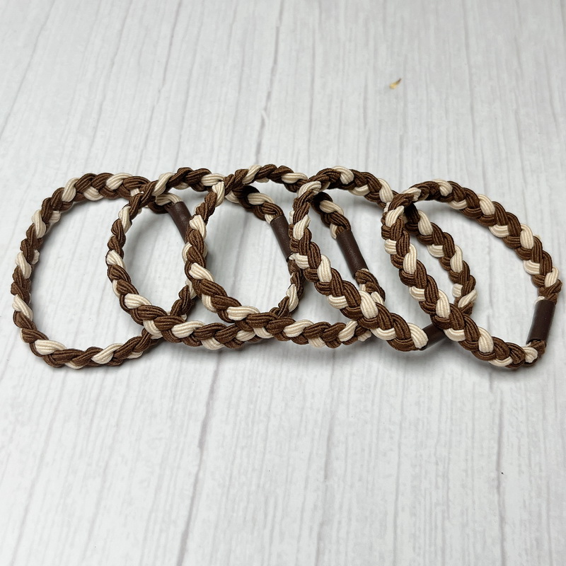5 unids/set trenzadas gomas elasticas para el cabello mujer ligas para cabello coleta niña gomas pelo negras elasticos para el pelo gomitas pelo coletero pelo niña colegio gomillas pelo: Azul cielo