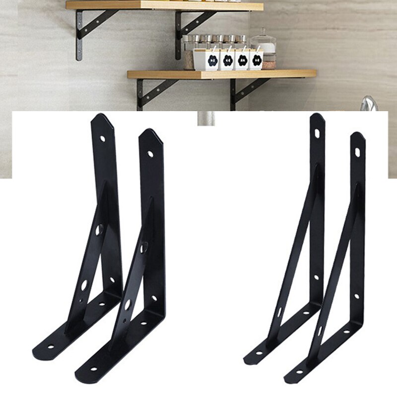2Pcs Wandplank Beugels Heavy Duty Corner Brace Boekenkasten Woonkamer Kantoor Muur Gemonteerde Opbergrek Metalen Beugel