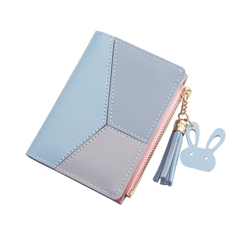 Student style women's wallet Short tassel PU Leather Ladies Purse Coin Pocket with zipper Card Holder Female Wallet carteira