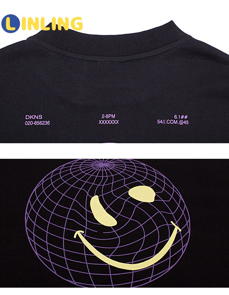 Linling o-hals casual actieve print kinderletter t-shirts kindersweatshirts voor jongens kleding hiphop streetwear  p248
