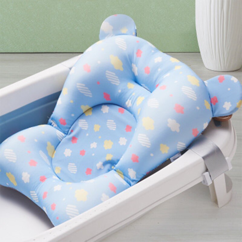 Baby Douche Bad Pad Antislip Bad Seat Ondersteuning Mat Pasgeboren Veiligheid Bad Ondersteuning Kussen Opvouwbaar Soft kussen: blue sky