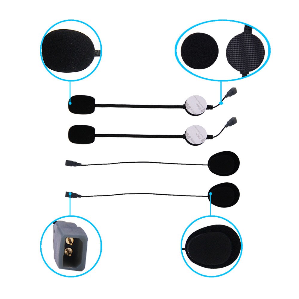 Ejeas & Vnetphone-auriculares 2 en 1 para casco de motocicleta, audífonos con micrófono y altavoz, Jack de 3,5mm, Bluetooth, para V4, V6 PRO, E6 Plus, Q7, Q20