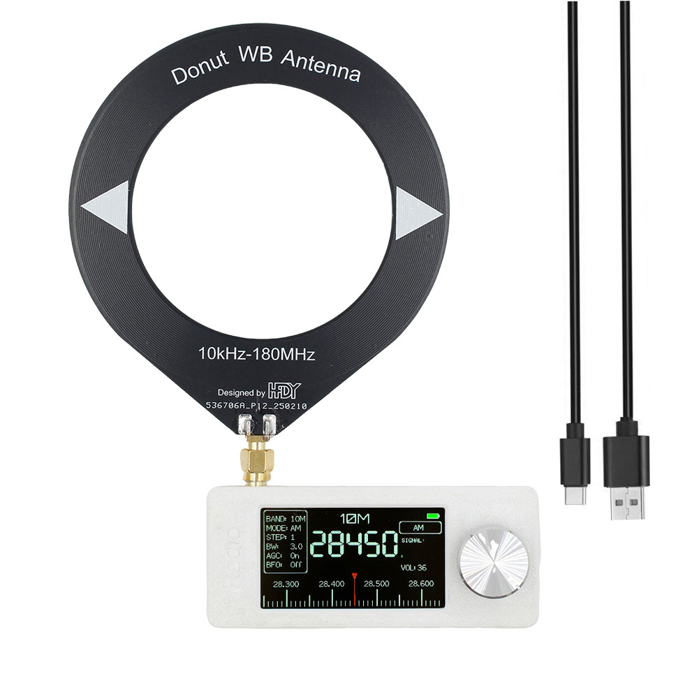 SI4732 0,5–108 MHz tragbares Radio, 1,9 Zoll IPS-Bildschirm, Taschen-Miniradio, LSB, USB, AM, FM, HF, SW, MW, VHF-Radio mit Antenne: Rot