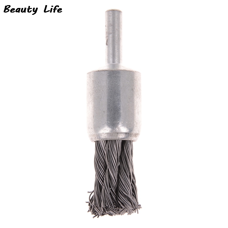 Brosse en Acier Inoxydable avec Tige pour Meuleuse ou Perceuse, Accessoire de , 6x20mm, 1 Pièce