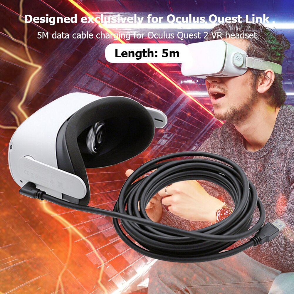 5M Usb Oplaadkabel Data Transfer Cord Voor Oculus Quest 2 Usb Type C Naar Usb 3.0 Kabel Vr headset Accessoires