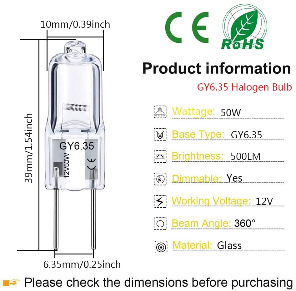 10 st  g4 12v 50w halogenlampa glödlampor jc typ
