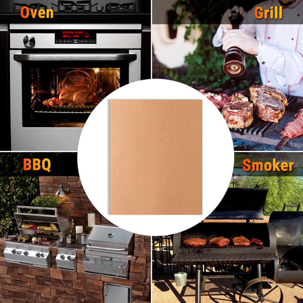 Tapis de barbecue antiadhésif Durable tapis de barbecue résistant à la chaleur tapis de barbecue en fibre de verre