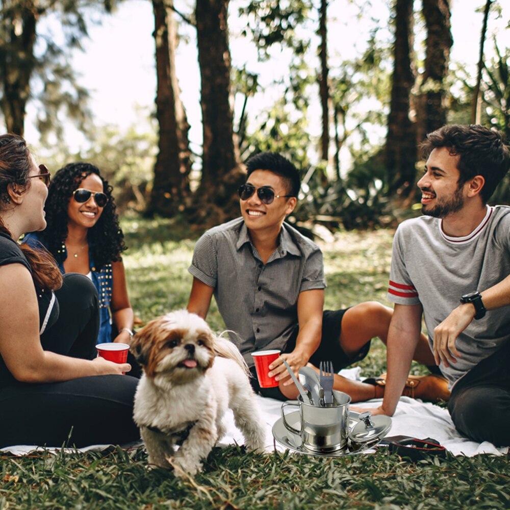 1 Set of Camping Cookware Portable Cooking Equipment Outdoor Camping Cookware