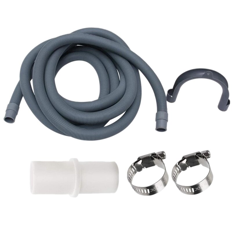 4 Stuks Wasmachine Afvoerslang, Wasmachine Afvoerslang Voor Het Wassen Van Afvoerpijp Met U Vorm Houder 5 Voet Lang~p226717135