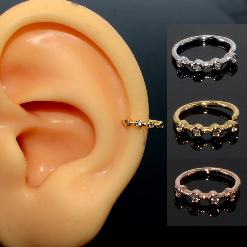 3 pièces Piercing nez bijoux de corps Cz nez cerceau narine zircone nez anneau minuscule fleur hélice Cartilage Piercing bijoux 20G: 4 Zirconia / Rose Gold