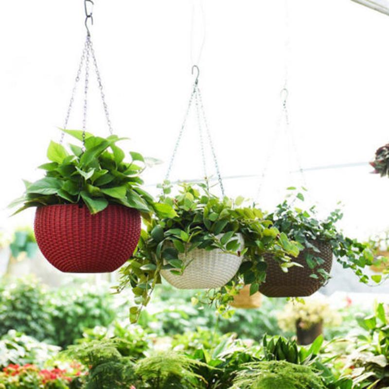 Resin Hanging plant Pots Basket Plant Hang Plant Flower pot Hanger Outdoor Hanging Pot Holder Basket for wall decoration garden