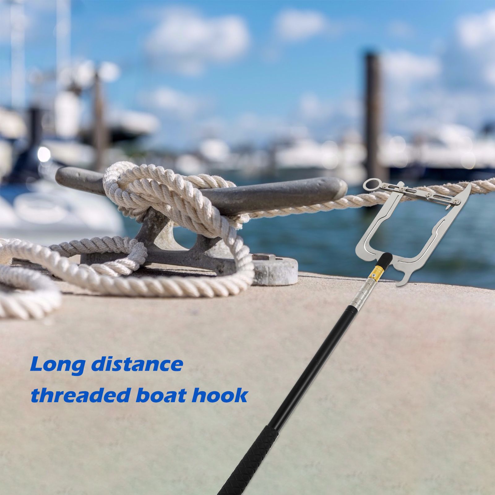 Boat Hook Telescopic 40cm to 140cm Stainless Steel Docking Tie Rope Tool Extension Pole Multifunctional Boat Accessories