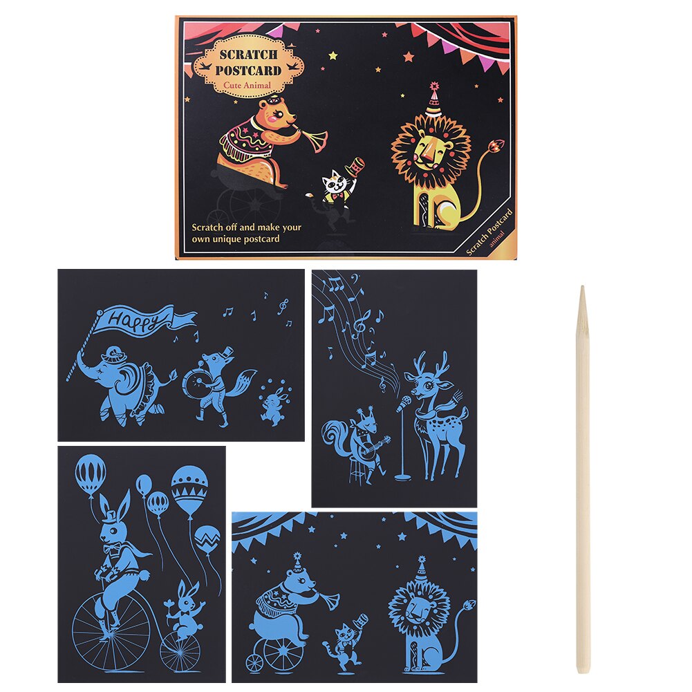 2 Stks/partij Kind Kids Magic Scratch Art Doodle Pad Schilderen Kaarten Speelgoed Early Educatief Tekening Speelgoed Wyq: 01