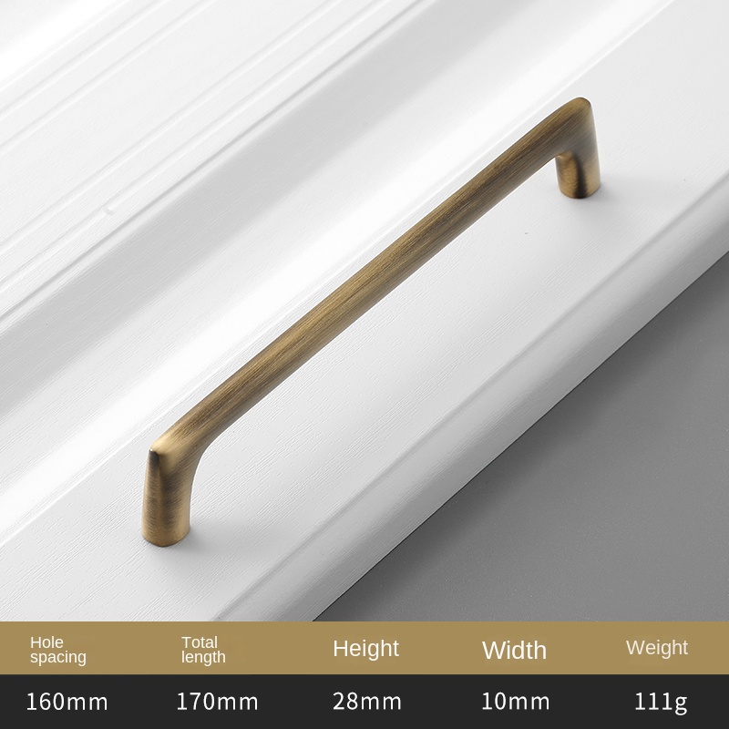 American pure copper solid furniture closet door brass single hole handle Chinese vintage cabinet drawer copper handle