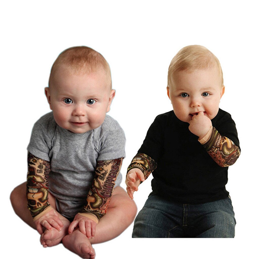 Winter Pasgeboren Baby Boy Kleding Tattoo Gedrukt Lange Mouw Patchwork Romper Herfst Pak Jumpsuit Kids Outfits Kleding