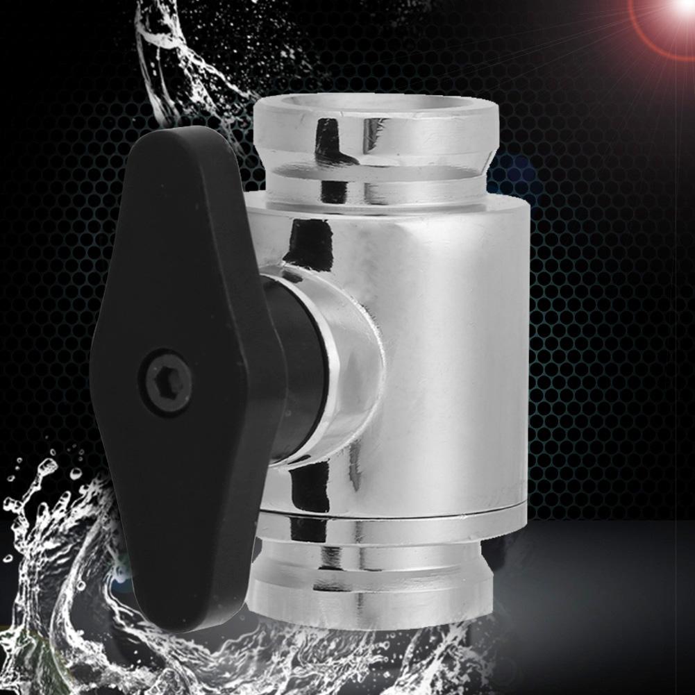 G1/4 (2 points) Vent Valve Brass Chrome Inner Teeth Water Ball Valve Waterway Control for PC Water cooling