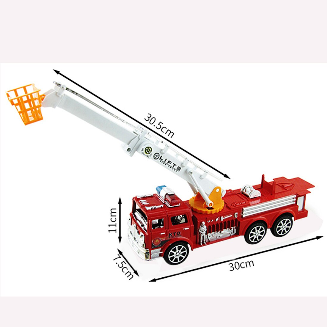 NFSTRIKE Children Pretend Play Toy Firemen Artificial Aerial Ladder Truck Fire Fighting Truck Model for Kids Playing - L Size