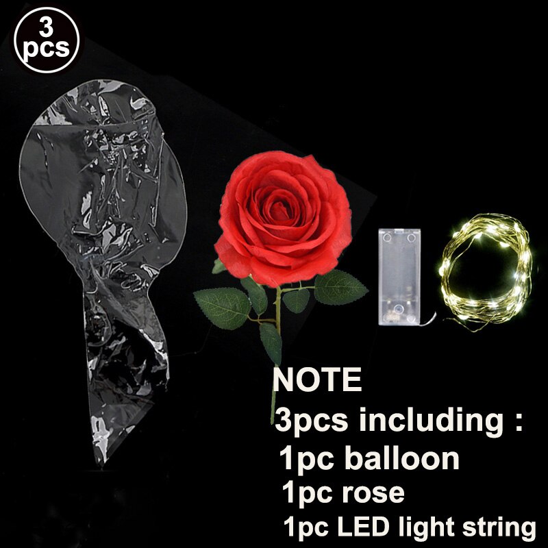 Kit de Globos Led transparentes, globo de burbujas de cuello ancho con luces, accesorios de flores para boda, decoración de PVC