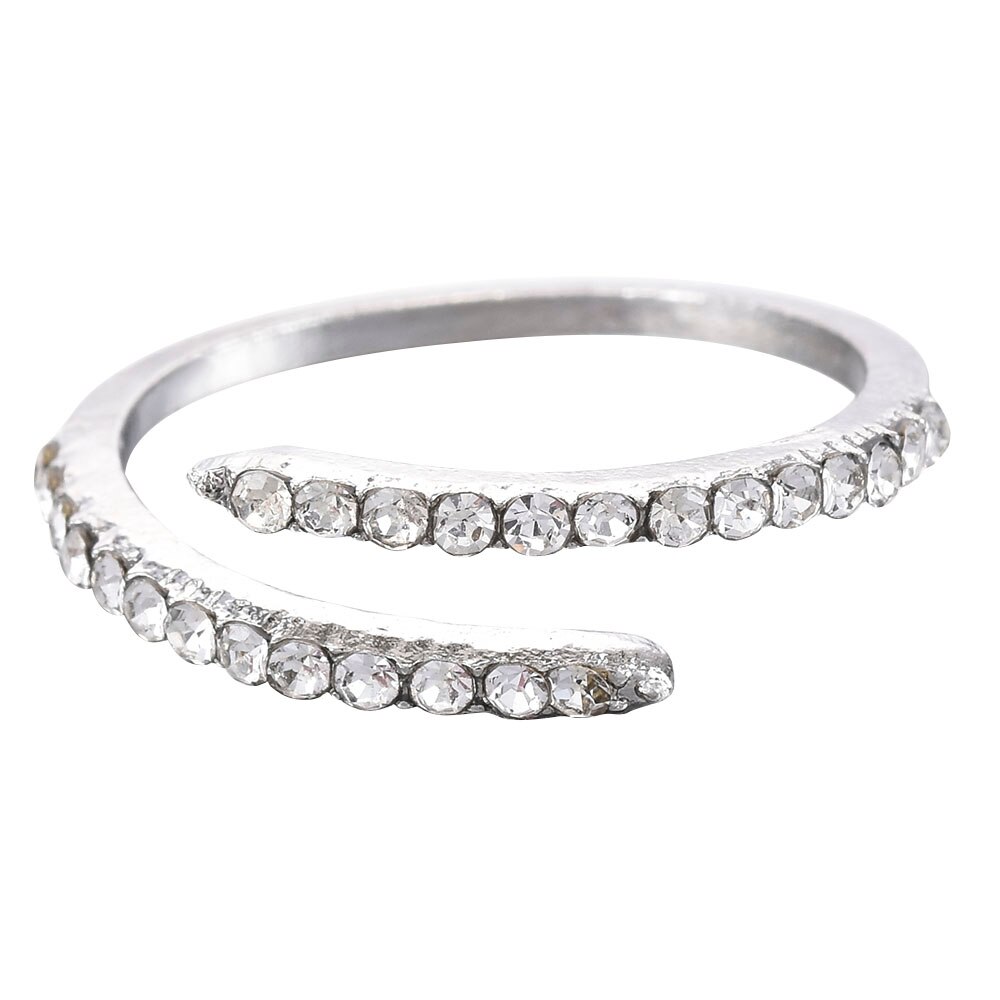 Bague en Zircon incrusté, anneau mignon, ajustable, Double couche, de saint-valentin, tendance