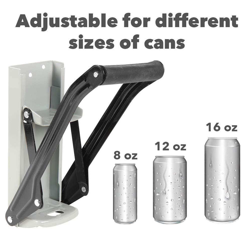 16oz Iron Heavy Duty Wall Mounted Pull Can Crusher Hand Push Beer Soda Cans Bottle Opener Handle Recycler Bottles Recycling Tool